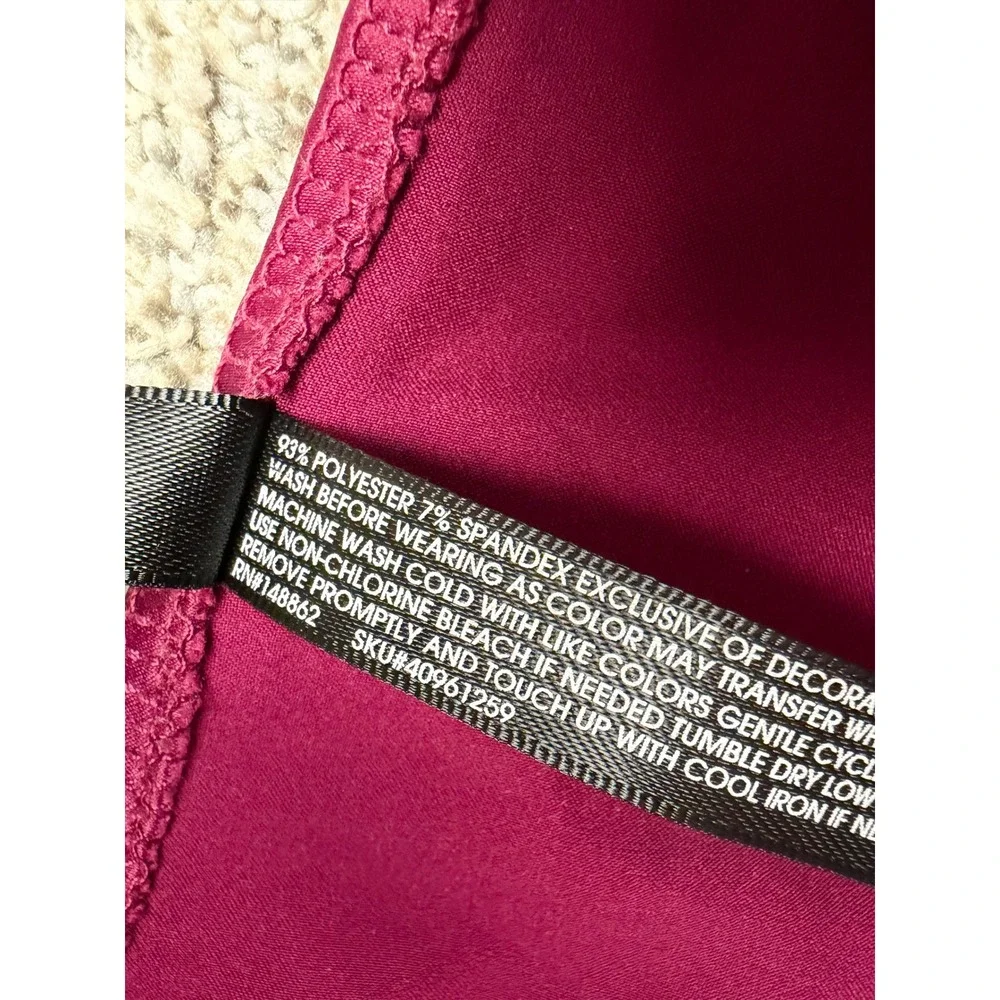 Torrid Sleep Nightgown Chemise 1 Wine Burgundy Satin Lace Trim Babydoll Lingerie